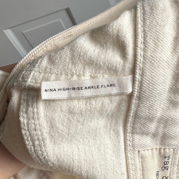 Rag & Bone - Nina High Rise Ankle Flare Cream Jeans - Picture 8 of 9